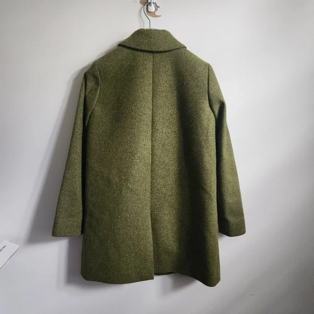 *SOLD* COS | Green Straight Wool Coat Jacket Size 2 - Picture 5 of 8